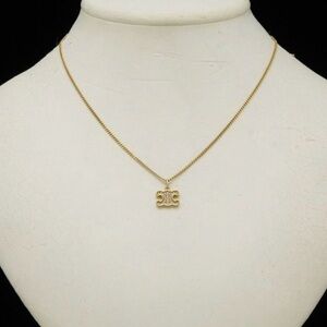 Celine Rhinestones necklace gold finish